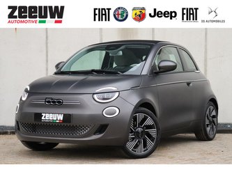 Occasion Fiat 500E Cabrio La Prima | Pack Winter | Cloud Grey Matte | 17" Sport Autos In Spijkenisse